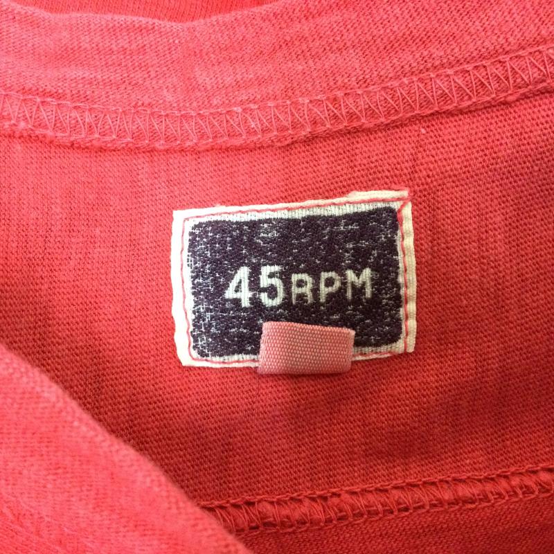 フォーティーファイブアールピーエム 45RPM Tシャツ 半袖 ロゴプリント 半袖Tシャツ 1 ロゴ、文字 赤 / レッド / red メンズ USED 古着 中古 50110806