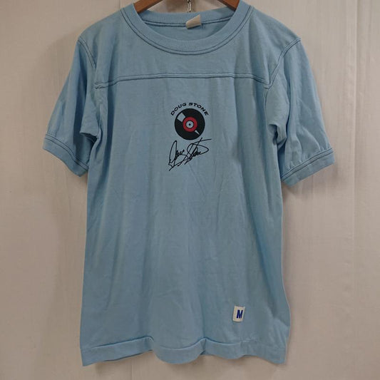 ＵＳフルギ US古着 Tシャツ 半袖 USED made in U.S.A. DOUG STONE レコード 半袖T サイン M ロゴ、文字 水色 / ライトブルー / メンズ USED 古着 中古 50110822