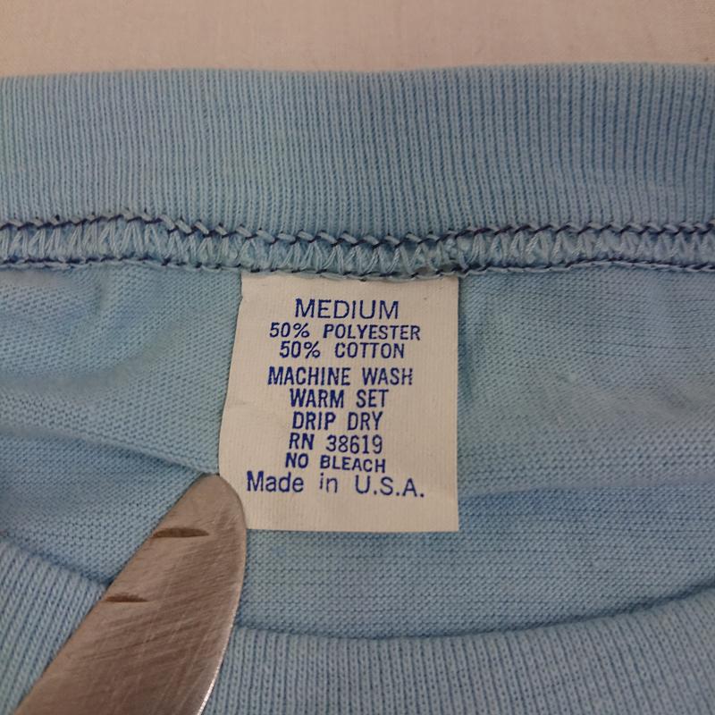 ＵＳフルギ US古着 Tシャツ 半袖 USED made in U.S.A. DOUG STONE レコード 半袖T サイン M ロゴ、文字 水色 / ライトブルー / メンズ USED 古着 中古 50110822