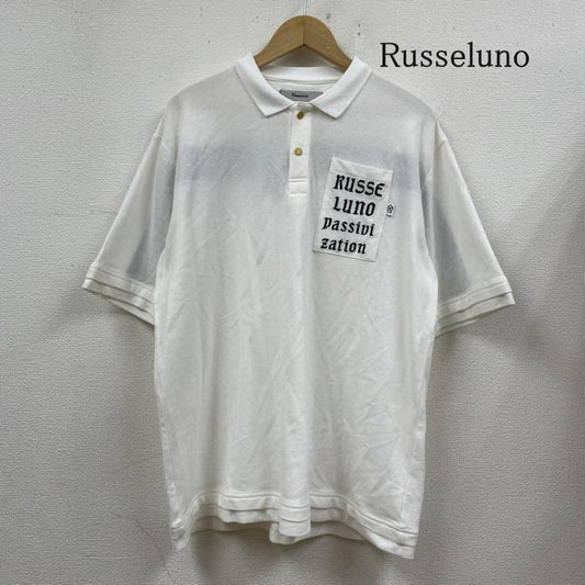 ラッセルノ Russeluno ポロシャツ 半袖 ポケット ルーズ フィット ポロシャツ 半袖 ロゴ 刺繍 タグ付き RS-2210301 5 ロゴ、文字 X 刺繍 白 / ホワイト / white メンズ USED 古着 中古 50110892