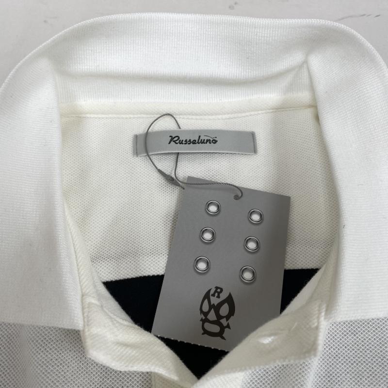 ラッセルノ Russeluno ポロシャツ 半袖 ポケット ルーズ フィット ポロシャツ 半袖 ロゴ 刺繍 タグ付き RS-2210301 5 ロゴ、文字 X 刺繍 白 / ホワイト / white メンズ USED 古着 中古 50110892