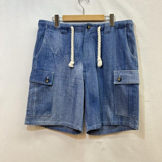 レフラー LEFLAH パンツ ショートパンツ デニム カーゴ ハーフパンツ ロゴ刺繍 L メンズ USED 古着 中古 50111090