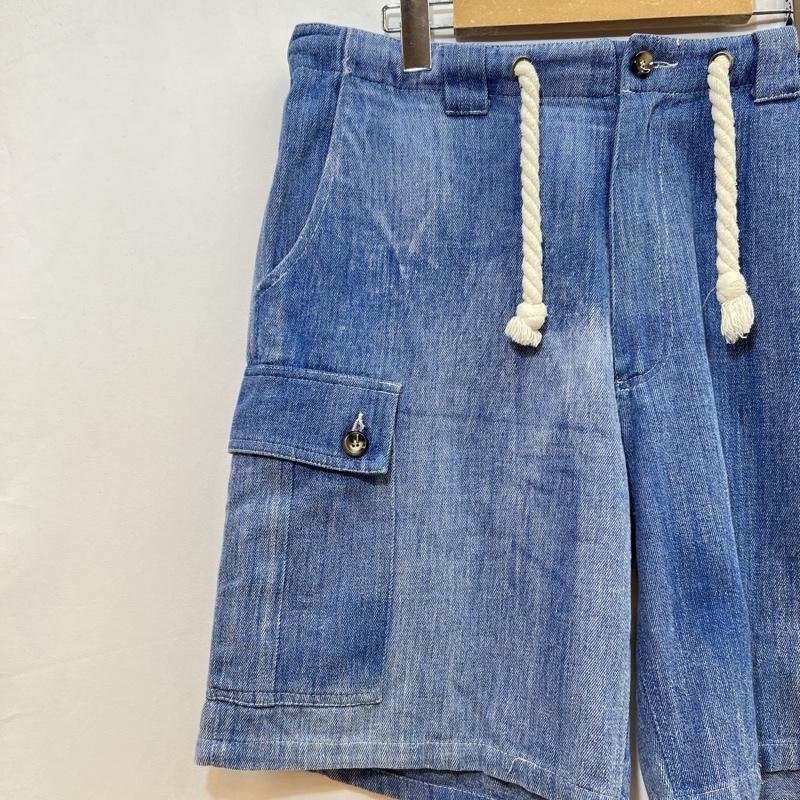 レフラー LEFLAH パンツ ショートパンツ デニム カーゴ ハーフパンツ ロゴ刺繍 L メンズ USED 古着 中古 50111090