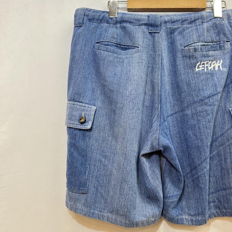 レフラー LEFLAH パンツ ショートパンツ デニム カーゴ ハーフパンツ ロゴ刺繍 L メンズ USED 古着 中古 50111090