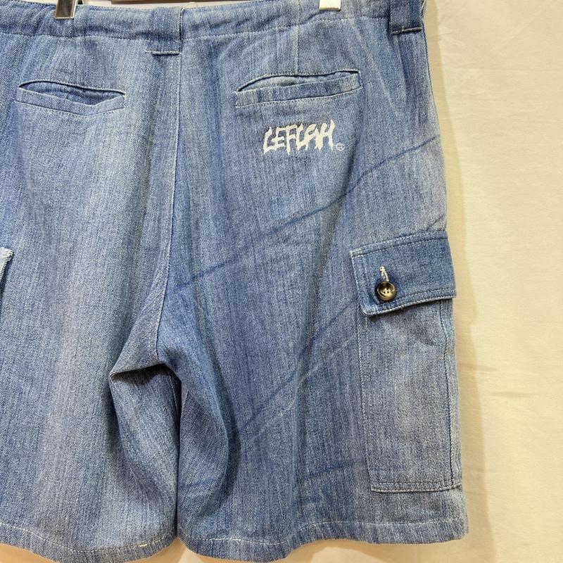 レフラー LEFLAH パンツ ショートパンツ デニム カーゴ ハーフパンツ ロゴ刺繍 L メンズ USED 古着 中古 50111090