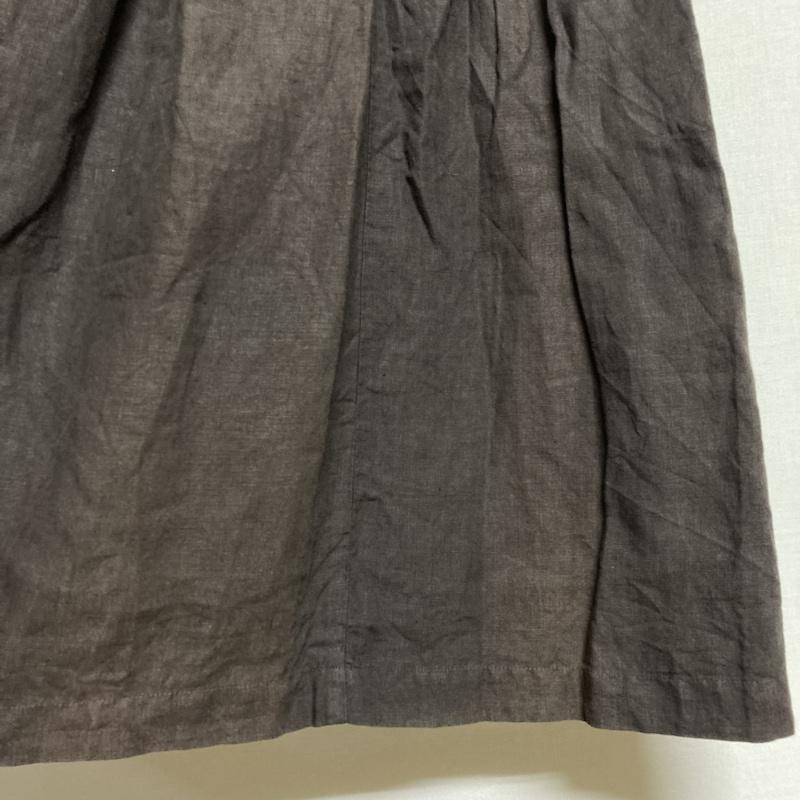 ネストローブ nest Robe ワンピース ロングスカート nest Robe リネン バックボタン リボン ノースリーブ フレアワンピース 01123-2047 無地 ダークブラウン / ダークブラウン / レディース USED 古着 中古 50111136