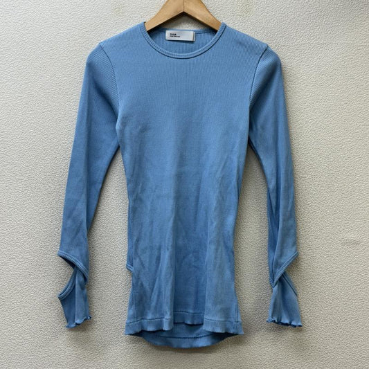 トーガ TOGA カットソー 長袖 TA81-JK035 Ribbed Shiny Telecom Pullover カットワーク リブ編みサーマル 36 水色 / ライトブルー / レディース USED 古着 中古 50111152