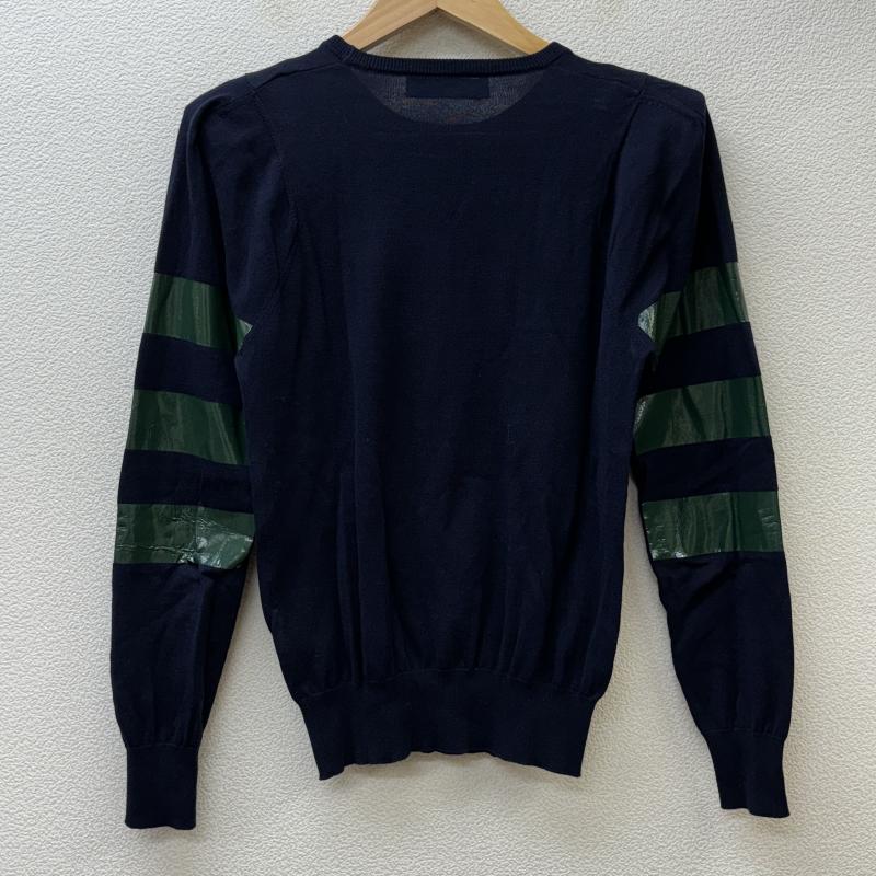 トーガ TOGA ニット、セーター 長袖 TA41-XN029 テープデザイン 肩パット入り クルーネック 1 紺 / ネイビー / navy X 緑 / グリーン / green レディース USED 古着 中古 50111155