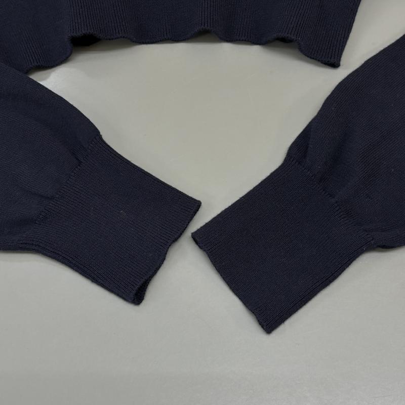 トーガ TOGA ニット、セーター 長袖 TA41-XN029 テープデザイン 肩パット入り クルーネック 1 紺 / ネイビー / navy X 緑 / グリーン / green レディース USED 古着 中古 50111155