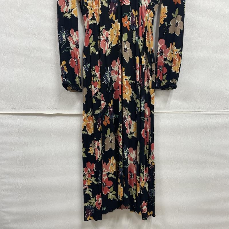 ザラ ZARA ワンピース ロングスカート ZARA 花柄 フラワー ロングワンピース マキシ丈 S S ロゴ、文字 X 花柄 黒 / ブラック / black X マルチカラー / マルチカラー / multicolor レディース USED 古着 中古 50111178
