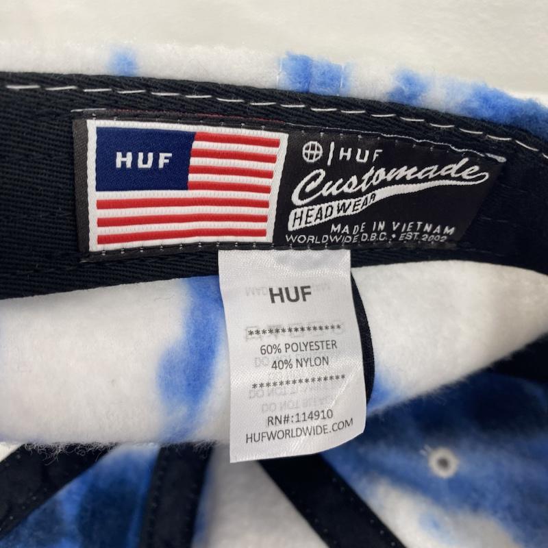 ハフ HUF 帽子 キャップ POLAR FLEECE CV 6 PANEL HAT HT00266 タイダイ フリース FREE 総柄 X ワンポイント X ロゴ、文字 X 刺繍 青 / ブルー / blue X 紺 / ネイビー / navy X 白 / ホワイト / white メンズ USED 古着 中古 50111204