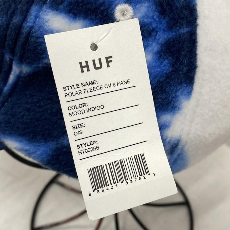ハフ HUF 帽子 キャップ POLAR FLEECE CV 6 PANEL HAT HT00266 タイダイ フリース FREE 総柄 X ワンポイント X ロゴ、文字 X 刺繍 青 / ブルー / blue X 紺 / ネイビー / navy X 白 / ホワイト / white メンズ USED 古着 中古 50111204