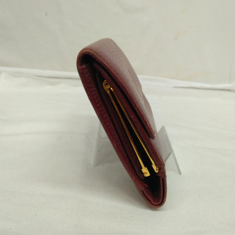 カルティエ Cartier 財布 二つ折り 三つ折り 財布 がま口 マストライン - ボルドー / ボルドー / レディース USED 古着 中古 50111273