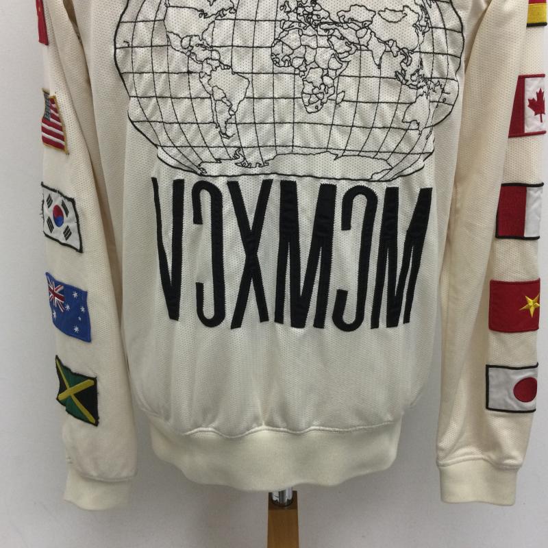 テンディープ 10Deep パーカー 長袖 VCTRY MCMCV メッシュ フルジップパーカー 両袖国旗ワッペン バックロゴ刺繍 M ロゴ、文字 アイボリー / アイボリー / メンズ USED 古着 中古 50111449