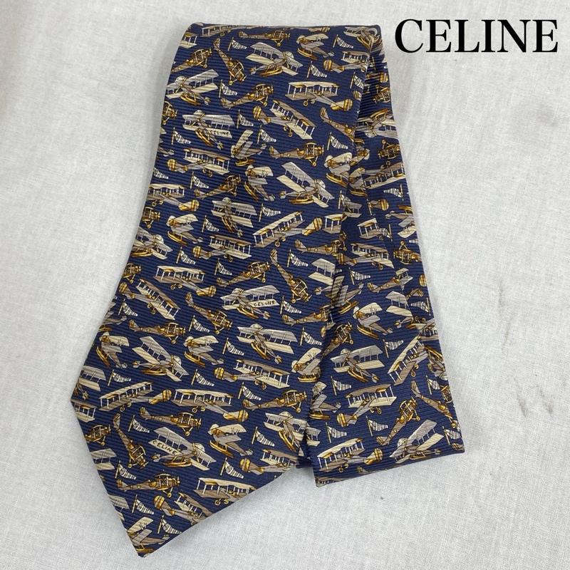 セリーヌ CELINE ネクタイ ネクタイ CELINE PARIS シルクネクタイ スペイン製 - 総柄 マルチカラー / マルチカラー / multicolor メンズ USED 古着 中古 50111558
