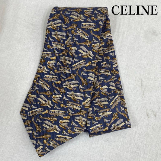 セリーヌ CELINE ネクタイ ネクタイ CELINE PARIS シルクネクタイ スペイン製 - 総柄 マルチカラー / マルチカラー / multicolor メンズ USED 古着 中古 50111558