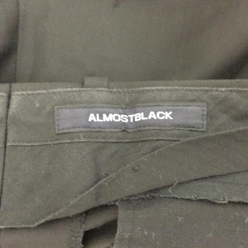 オールモストブラック ALMOSTBLACK ボトムス ボトムス 18SS-P005 TROUSERS PANTS ウールライク テーパード トラウザーズパンツ イン2タック 裏ジップ 2 無地 黒 / ブラック / black メンズ USED 古着 中古 50111933