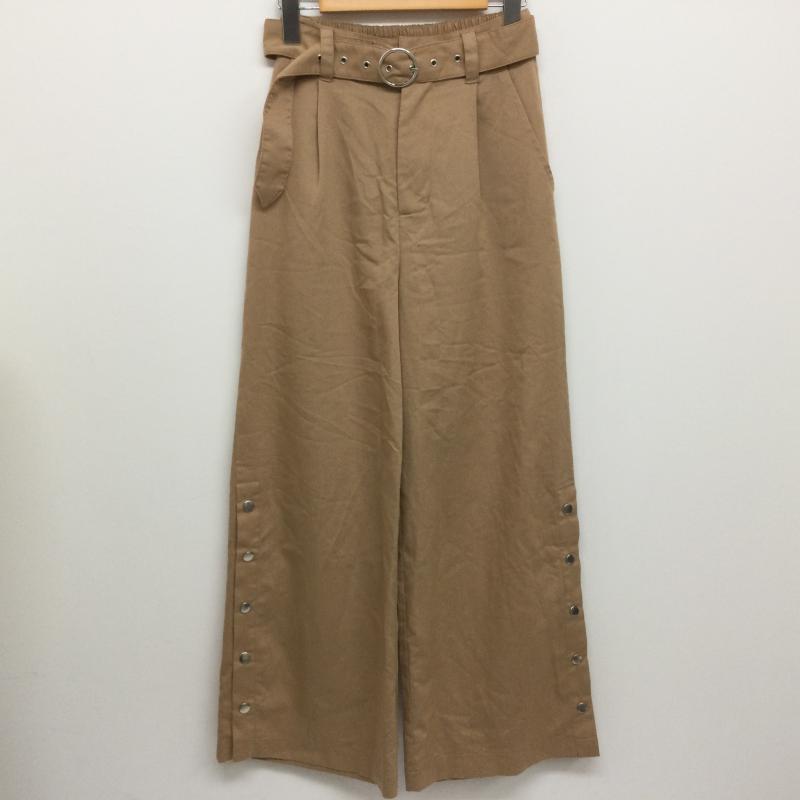 ジュエティ jouetie ボトムス ボトムス 081740700701 サイドボタン ワイドパンツ ベルト付 M 無地 ベージュ / ベージュ / beige レディース USED 古着 中古 50112209