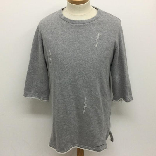 コードナンバーエイト CHORD NUMBER EIGHT トレーナー 七分袖 CH01-02L1-VH50 3/4 SLEEVE CRASH SWEAT ダメージ加工 裾・袖カットオフ M 無地 灰 / グレー / gray メンズ USED 古着 中古 50112396