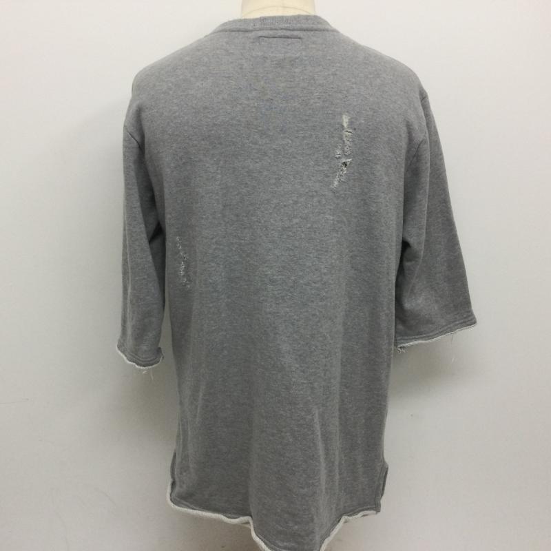 コードナンバーエイト CHORD NUMBER EIGHT トレーナー 七分袖 CH01-02L1-VH50 3/4 SLEEVE CRASH SWEAT ダメージ加工 裾・袖カットオフ M 無地 灰 / グレー / gray メンズ USED 古着 中古 50112396