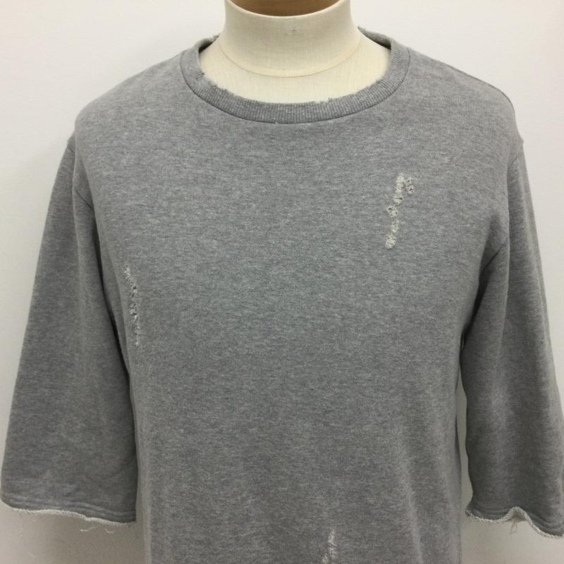 コードナンバーエイト CHORD NUMBER EIGHT トレーナー 七分袖 CH01-02L1-VH50 3/4 SLEEVE CRASH SWEAT ダメージ加工 裾・袖カットオフ M 無地 灰 / グレー / gray メンズ USED 古着 中古 50112396