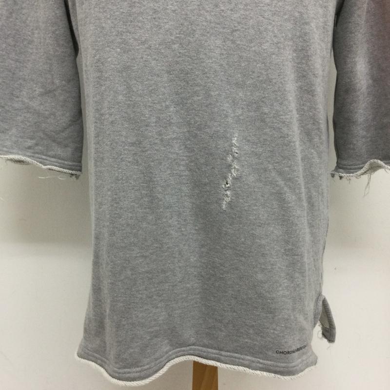 コードナンバーエイト CHORD NUMBER EIGHT トレーナー 七分袖 CH01-02L1-VH50 3/4 SLEEVE CRASH SWEAT ダメージ加工 裾・袖カットオフ M 無地 灰 / グレー / gray メンズ USED 古着 中古 50112396