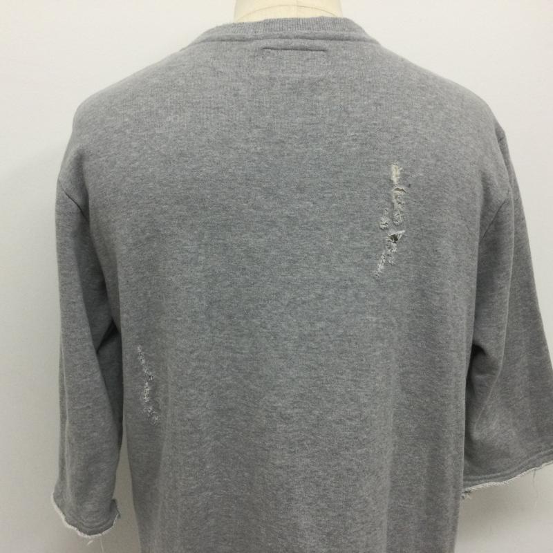 コードナンバーエイト CHORD NUMBER EIGHT トレーナー 七分袖 CH01-02L1-VH50 3/4 SLEEVE CRASH SWEAT ダメージ加工 裾・袖カットオフ M 無地 灰 / グレー / gray メンズ USED 古着 中古 50112396