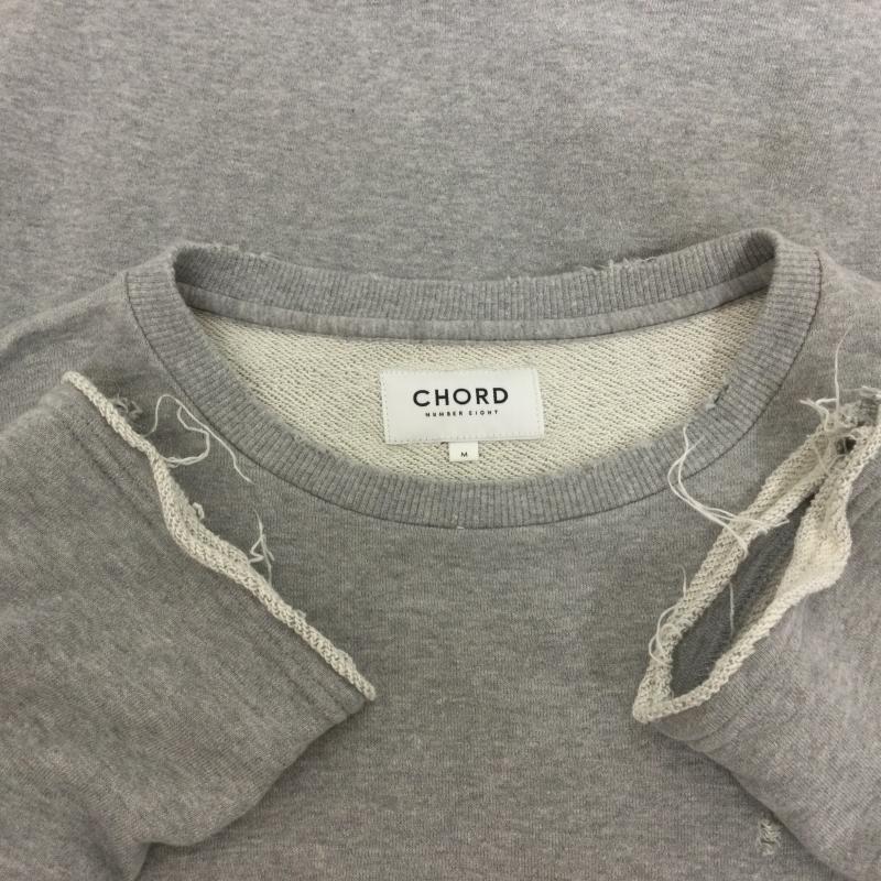 コードナンバーエイト CHORD NUMBER EIGHT トレーナー 七分袖 CH01-02L1-VH50 3/4 SLEEVE CRASH SWEAT ダメージ加工 裾・袖カットオフ M 無地 灰 / グレー / gray メンズ USED 古着 中古 50112396