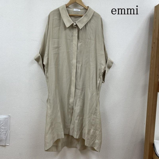 エミ emmi ワンピース ひざ丈スカート リネンライク ビッグシャツ ワンピース 13WFB222012 FREE 無地 ベージュ / ベージュ / beige レディース USED 古着 中古 50112506