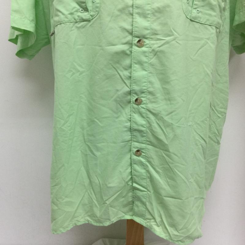 コロンビア Columbia シャツ、ブラウス 半袖 FM7047 BAHAMA II S/S SHIRT バハマショートスリーブシャツ フィッシングシャツ バハマシャツ PFG UVカット 吸湿 速乾 釣り 半袖 トップス XXL 無地 薄緑 / ライトグリーン / メンズ USED 古着 中古 50112669