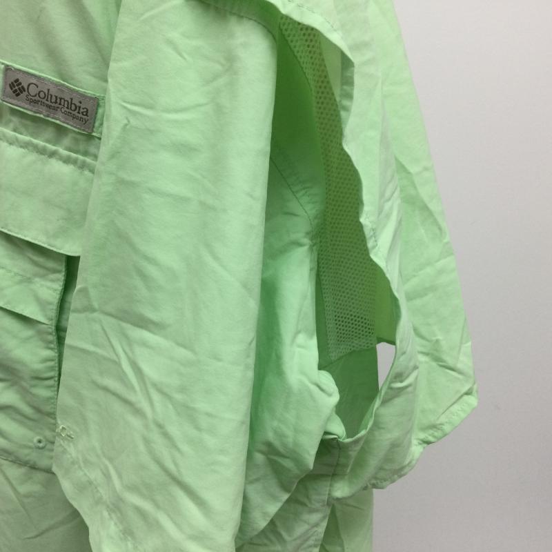 コロンビア Columbia シャツ、ブラウス 半袖 FM7047 BAHAMA II S/S SHIRT バハマショートスリーブシャツ フィッシングシャツ バハマシャツ PFG UVカット 吸湿 速乾 釣り 半袖 トップス XXL 無地 薄緑 / ライトグリーン / メンズ USED 古着 中古 50112669