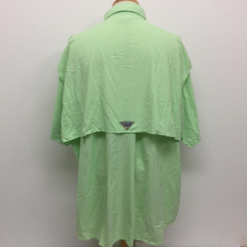 コロンビア Columbia シャツ、ブラウス 半袖 FM7047 BAHAMA II S/S SHIRT バハマショートスリーブシャツ フィッシングシャツ バハマシャツ PFG UVカット 吸湿 速乾 釣り 半袖 トップス XXL 無地 薄緑 / ライトグリーン / メンズ USED 古着 中古 50112669