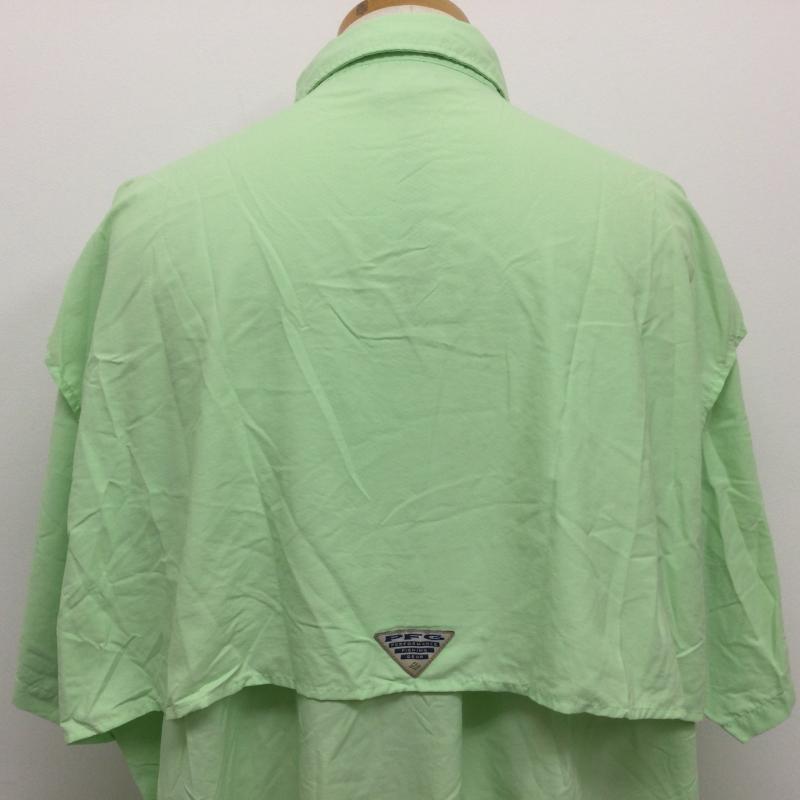 コロンビア Columbia シャツ、ブラウス 半袖 FM7047 BAHAMA II S/S SHIRT バハマショートスリーブシャツ フィッシングシャツ バハマシャツ PFG UVカット 吸湿 速乾 釣り 半袖 トップス XXL 無地 薄緑 / ライトグリーン / メンズ USED 古着 中古 50112669