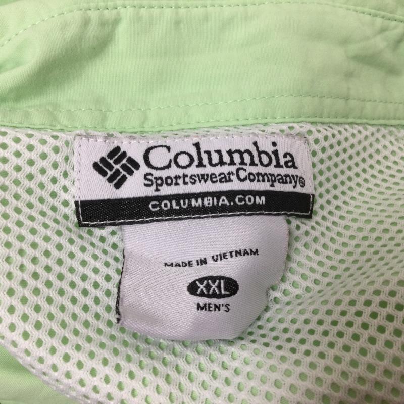 コロンビア Columbia シャツ、ブラウス 半袖 FM7047 BAHAMA II S/S SHIRT バハマショートスリーブシャツ フィッシングシャツ バハマシャツ PFG UVカット 吸湿 速乾 釣り 半袖 トップス XXL 無地 薄緑 / ライトグリーン / メンズ USED 古着 中古 50112669
