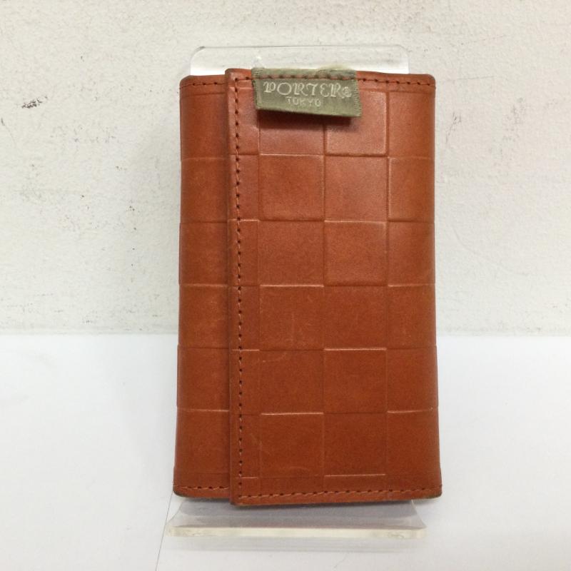 ポーター PORTER キーケース キーケース B印 YOSHIDA / 別注 “GIMMIE QUILT” レザー 6連キーケース -  茶 / ブラウン / brown メンズ USED 古着 中古 50112691