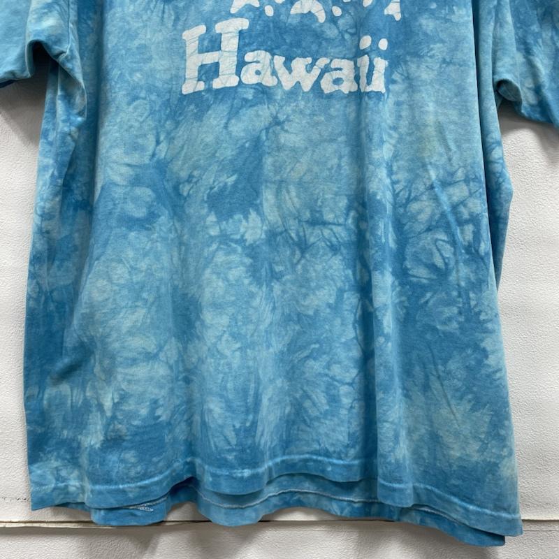 ヴィンテージ VINTAGE Tシャツ 半袖 Hanes HerWay USA製 シングルステッチ US古着 タイダイ Hawaii FREE 総柄 X ロゴ、文字 X プリント 水色 / ライトブルー / メンズ USED 古着 中古 50112800