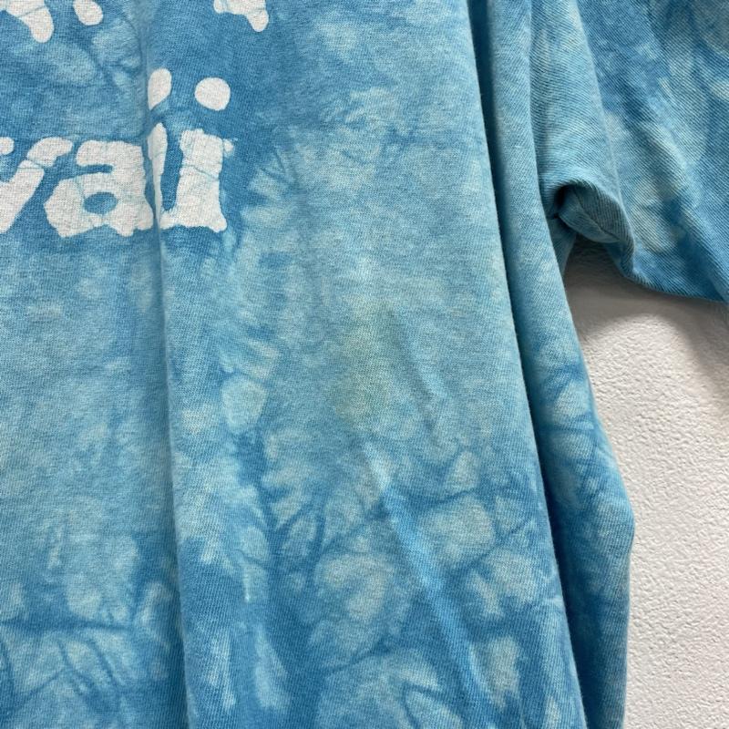 ヴィンテージ VINTAGE Tシャツ 半袖 Hanes HerWay USA製 シングルステッチ US古着 タイダイ Hawaii FREE 総柄 X ロゴ、文字 X プリント 水色 / ライトブルー / メンズ USED 古着 中古 50112800