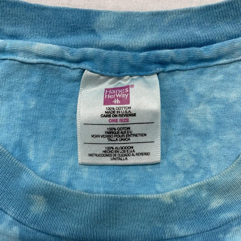 ヴィンテージ VINTAGE Tシャツ 半袖 Hanes HerWay USA製 シングルステッチ US古着 タイダイ Hawaii FREE 総柄 X ロゴ、文字 X プリント 水色 / ライトブルー / メンズ USED 古着 中古 50112800