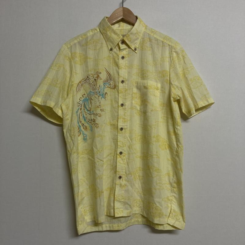 古着 USED シャツ、ブラウス 半袖 Kahu / カフー　半袖 ボタンダウン かりゆしウェア アロハシャツ L 総柄 黄 / イエロー / yellow メンズ USED 古着 中古 50112823