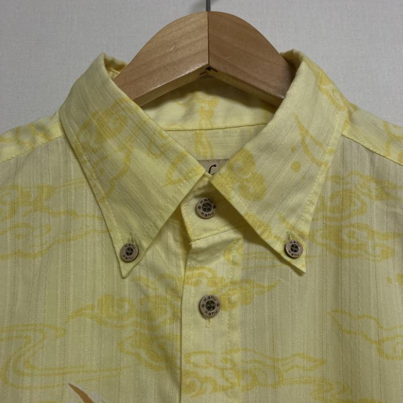 古着 USED シャツ、ブラウス 半袖 Kahu / カフー　半袖 ボタンダウン かりゆしウェア アロハシャツ L 総柄 黄 / イエロー / yellow メンズ USED 古着 中古 50112823