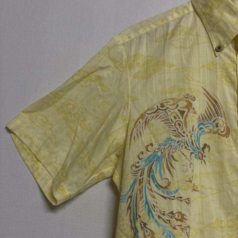 古着 USED シャツ、ブラウス 半袖 Kahu / カフー　半袖 ボタンダウン かりゆしウェア アロハシャツ L 総柄 黄 / イエロー / yellow メンズ USED 古着 中古 50112823