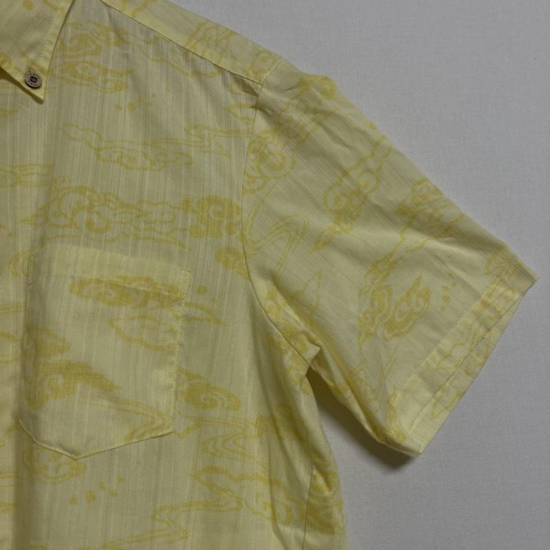 古着 USED シャツ、ブラウス 半袖 Kahu / カフー　半袖 ボタンダウン かりゆしウェア アロハシャツ L 総柄 黄 / イエロー / yellow メンズ USED 古着 中古 50112823
