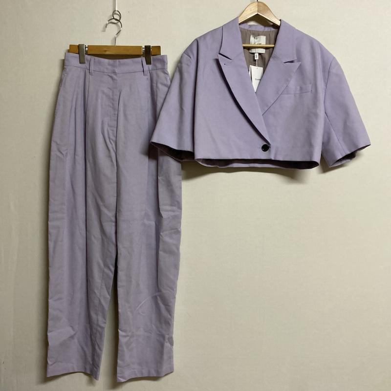 クラネ CLANE セットアップ セットアップ CLANE CROPPED TAILORED JACKET CURVE LINE PANTS セットアップ カジュアルスーツ 16103-0472 / 16110-7322 2 無地 紫 / パープル / purple レディース USED 古着 中古 50113191