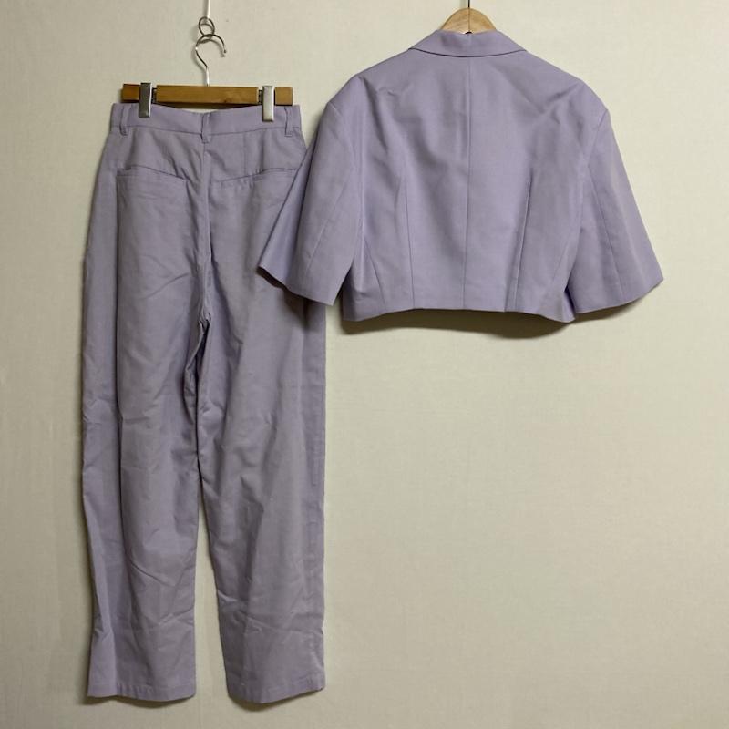 クラネ CLANE セットアップ セットアップ CLANE CROPPED TAILORED JACKET CURVE LINE PANTS セットアップ カジュアルスーツ 16103-0472 / 16110-7322 2 無地 紫 / パープル / purple レディース USED 古着 中古 50113191