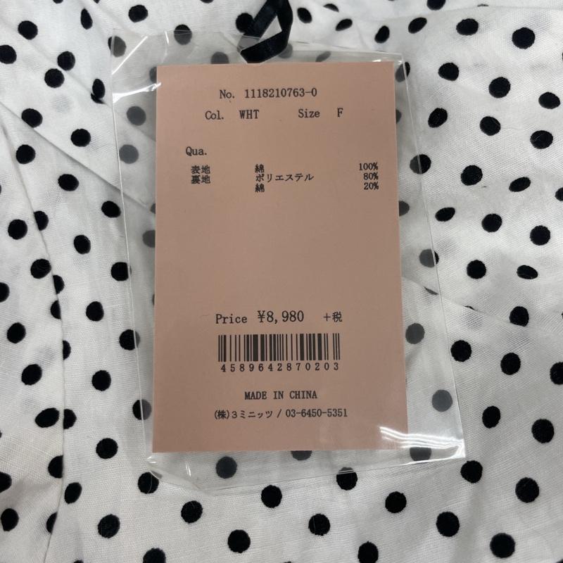 エイミーイストワール eimy istoire シャツ、ブラウス 長袖 1118210763-0 ドットアシンメトリーブラウス FREE 白 / ホワイト / white X 黒 / ブラック / black レディース USED 古着 中古 50113295
