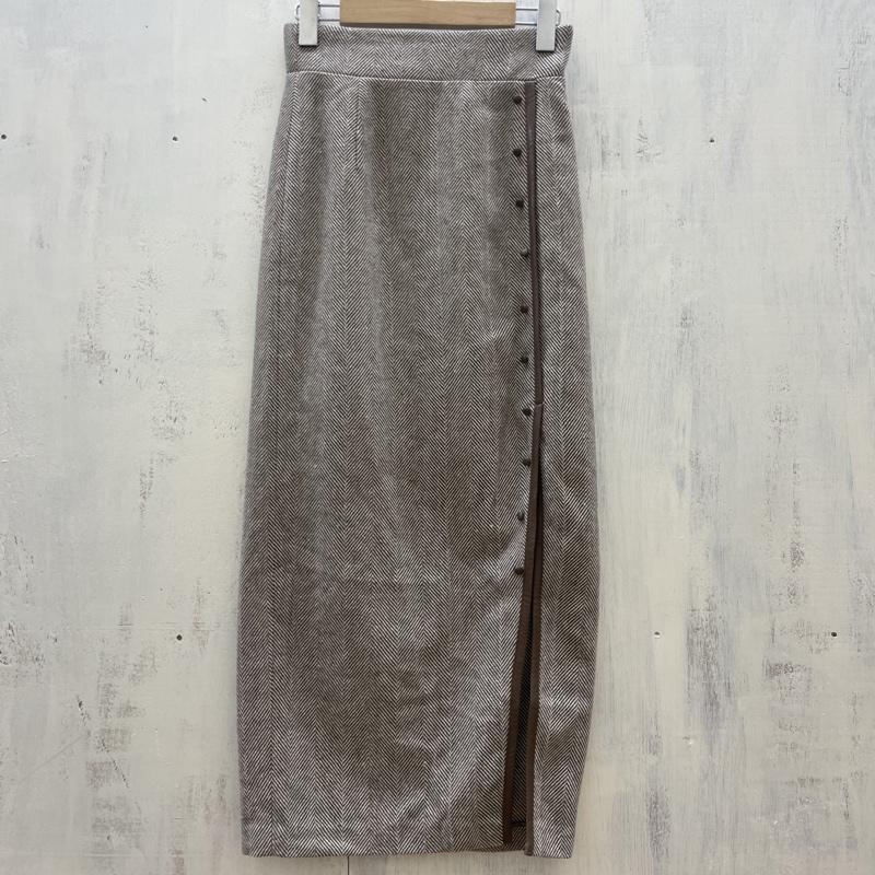 リゼクシー RESEXXY スカート ロングスカート 152240802701-01 ヘリンボーンスリットロング FREE 茶 / ブラウン / brown レディース USED 古着 中古 50113306