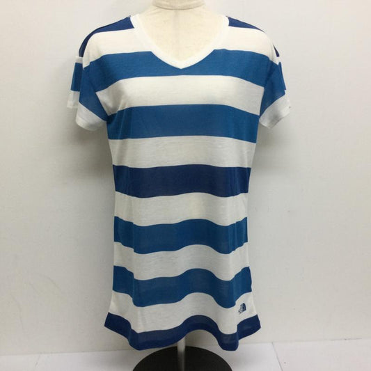 ザノースフェイス THE NORTH FACE Tシャツ 半袖 L ボーダー柄 白 / ホワイト / white X 青 / ブルー / blue レディース USED 古着 中古 50113339