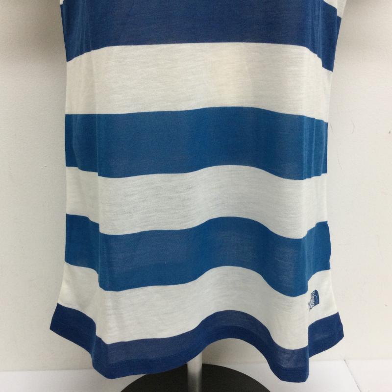 ザノースフェイス THE NORTH FACE Tシャツ 半袖 L ボーダー柄 白 / ホワイト / white X 青 / ブルー / blue レディース USED 古着 中古 50113339