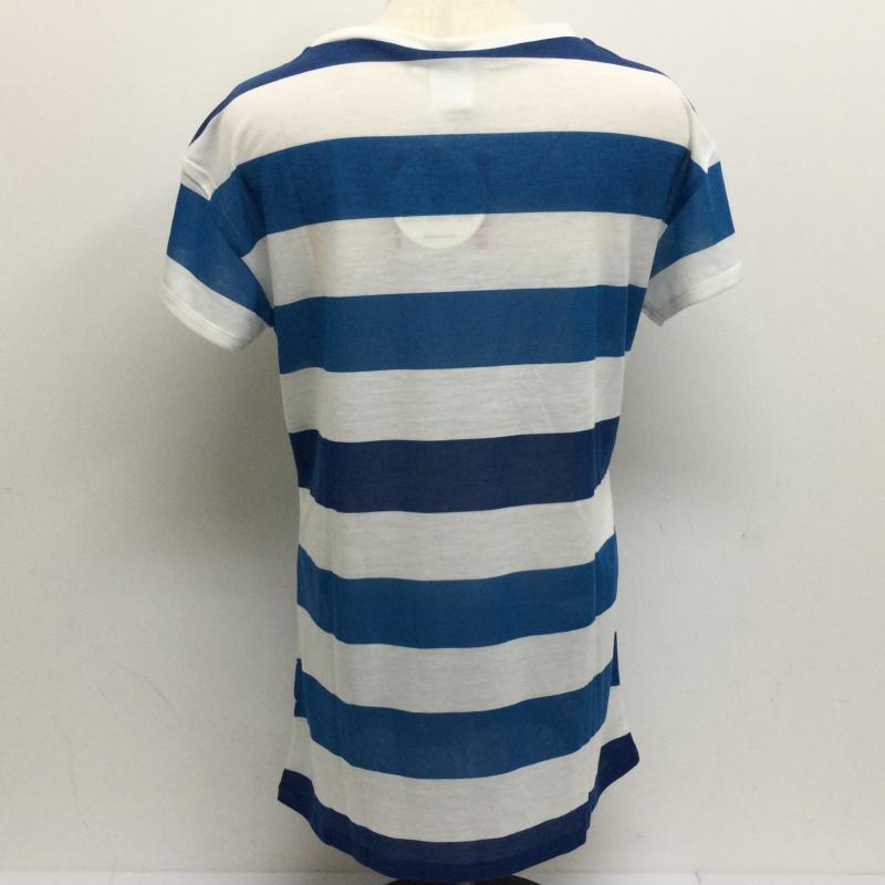 ザノースフェイス THE NORTH FACE Tシャツ 半袖 L ボーダー柄 白 / ホワイト / white X 青 / ブルー / blue レディース USED 古着 中古 50113339