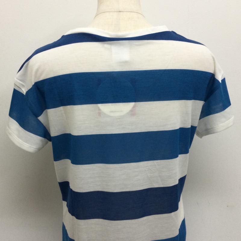 ザノースフェイス THE NORTH FACE Tシャツ 半袖 L ボーダー柄 白 / ホワイト / white X 青 / ブルー / blue レディース USED 古着 中古 50113339